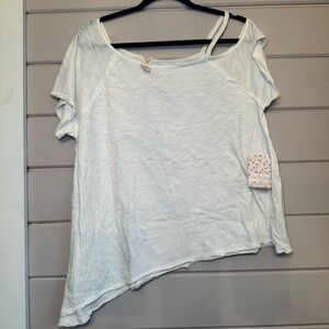 Chic Asymmetrical White Women's Top